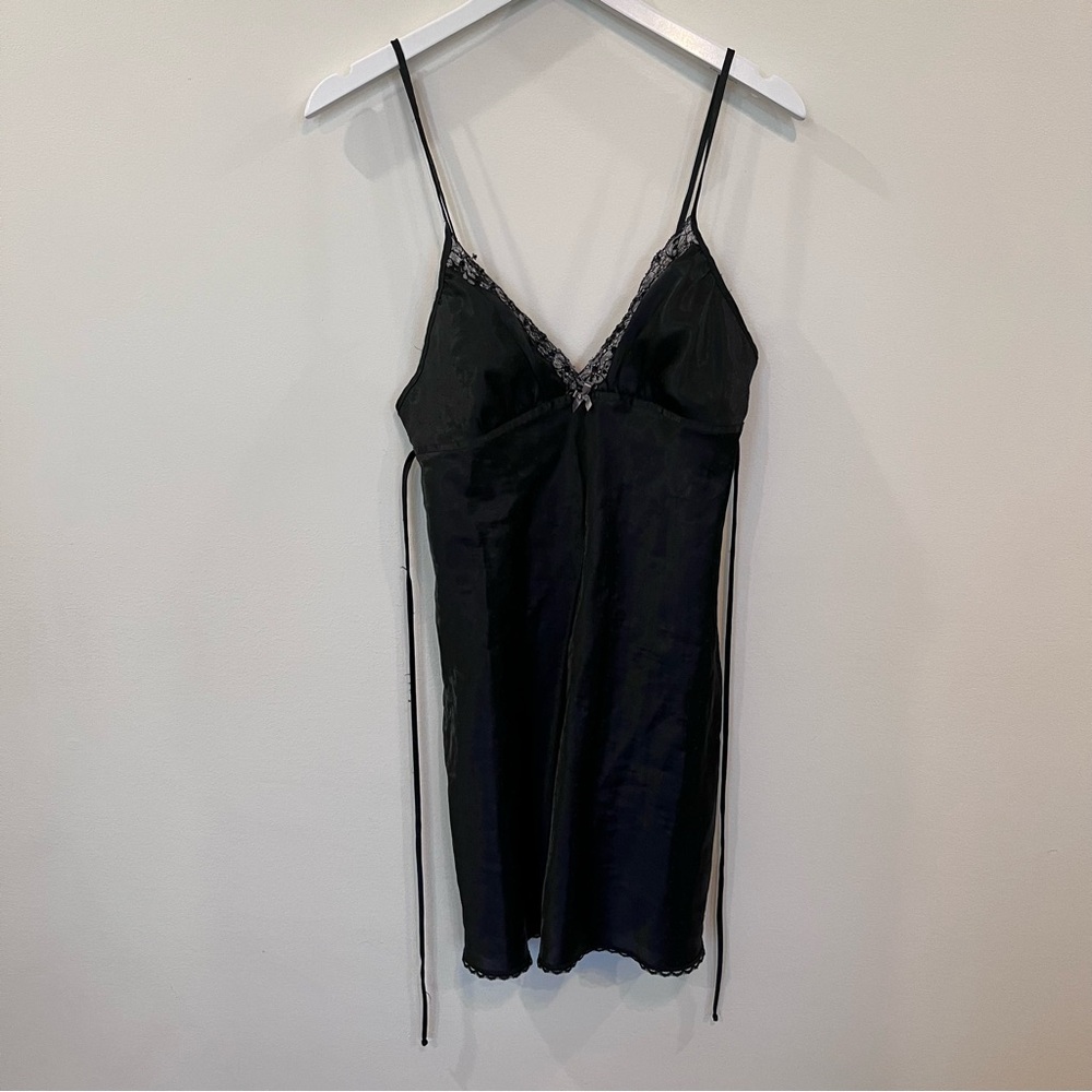 Apt 9 Intimates Black Slip Dress Goth Lace Sequins Womens Small Whimsical Fairy